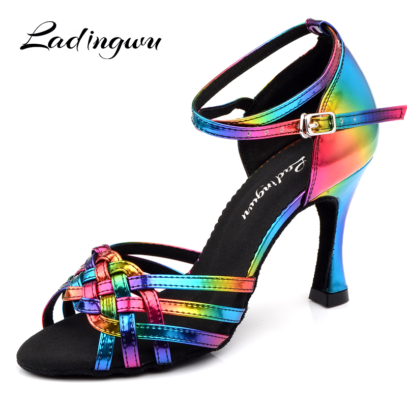 Women'S Shoes Z - Latin salsa shoes lady Ladingwu Rainbow
