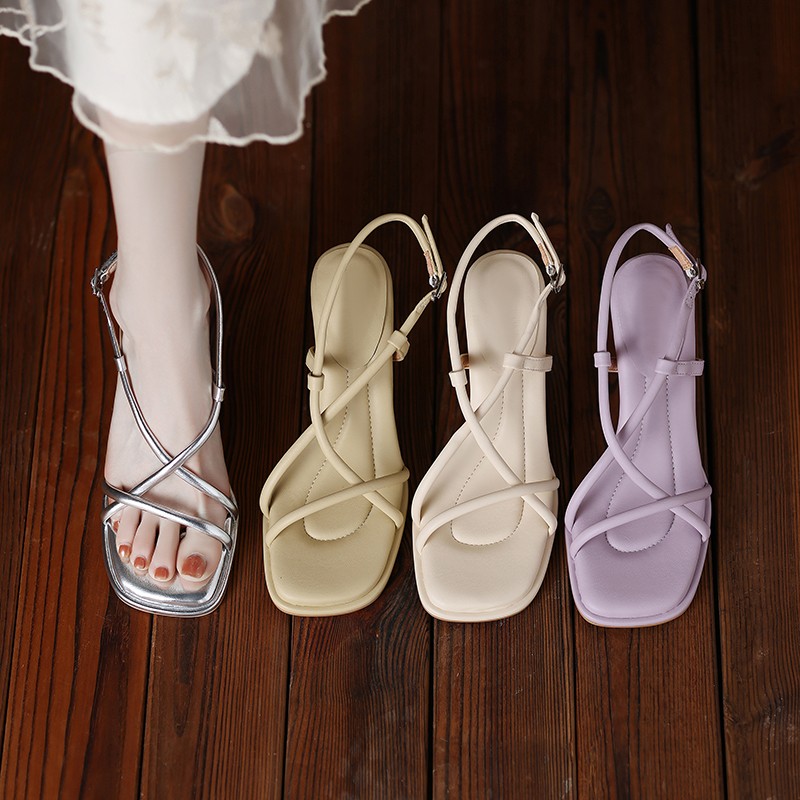 Women Shoes Zara - 2026 Summer New Simple Square Headed