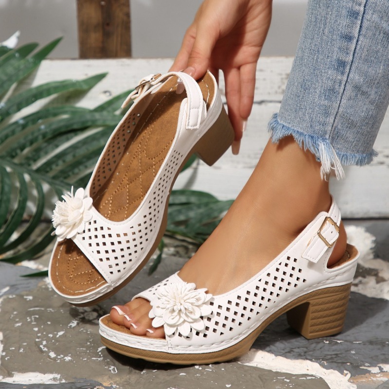 Women Chunky Heel Sandals Summ - огляд і ціна Square Toe Mule
