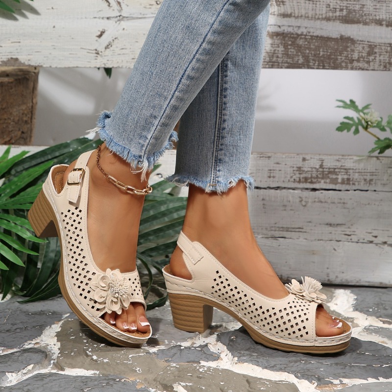 Women Chunky Heel Sandals Summ - огляд і ціна Square Toe Mule