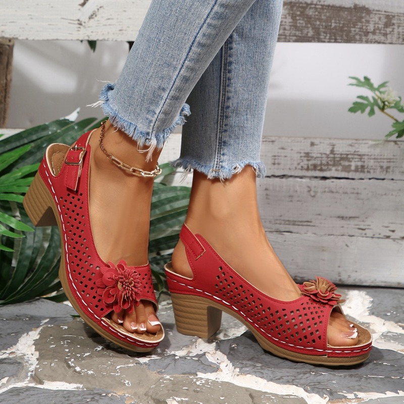 Women Chunky Heel Sandals Summ - огляд і ціна Square Toe Mule