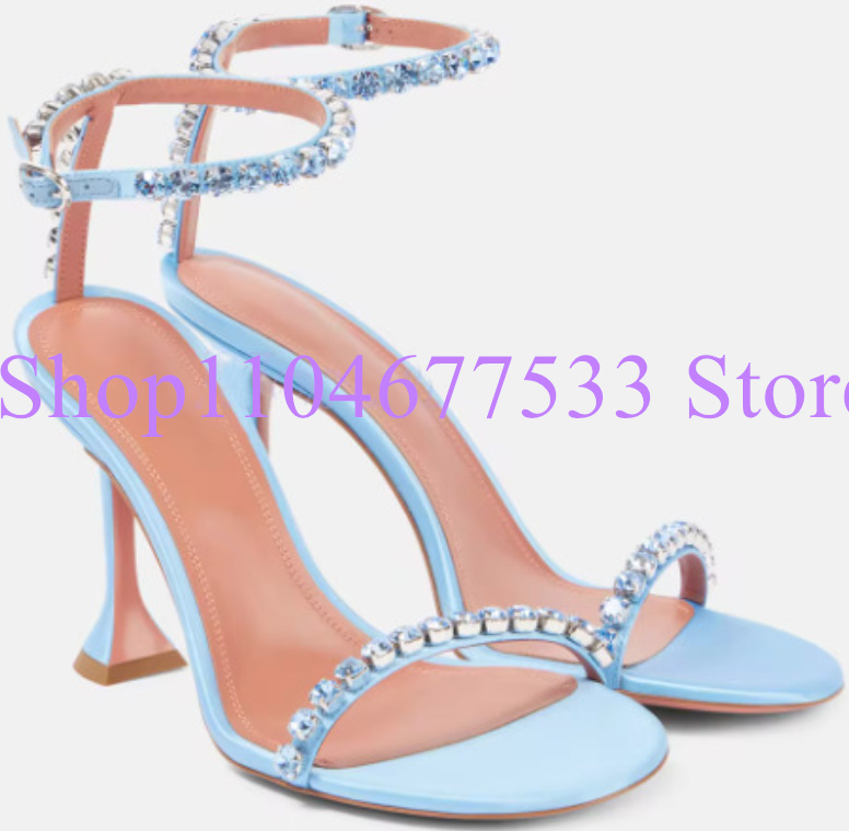 Blue Color Crystal Lady Sandal - огляд і ціна Women'S Shoes Navy Blue