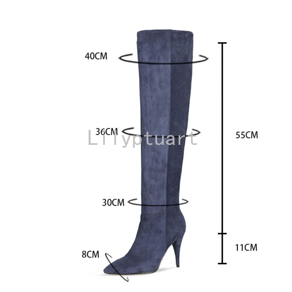Women's Blue Suede Slouchy Kne - огляд і ціна Women'S Shoes Navy Blue