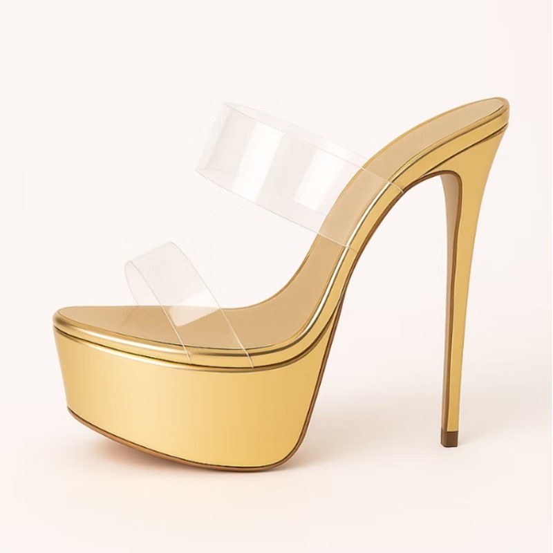 Black Nude Platform Stiletto H - огляд і ціна Clear Strap Heel