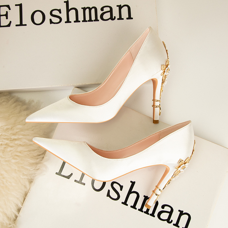 Luxury Metal Flowers Heel Crys - огляд і ціна Women Shoes Ysl