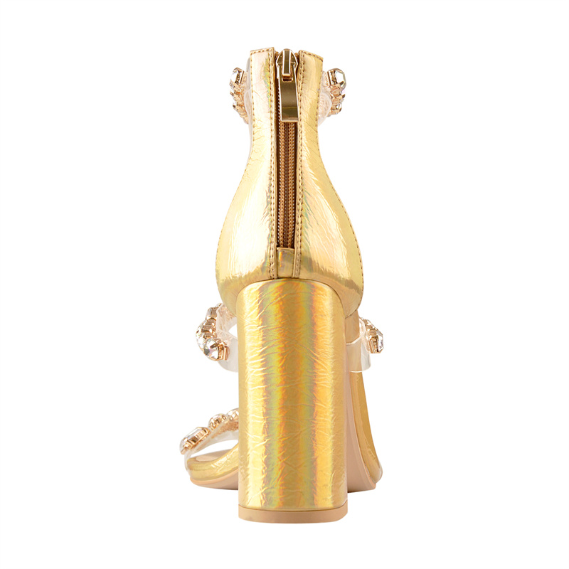 Onlymaker Women Gold Rhineston - огляд і ціна Clear Strap Heel