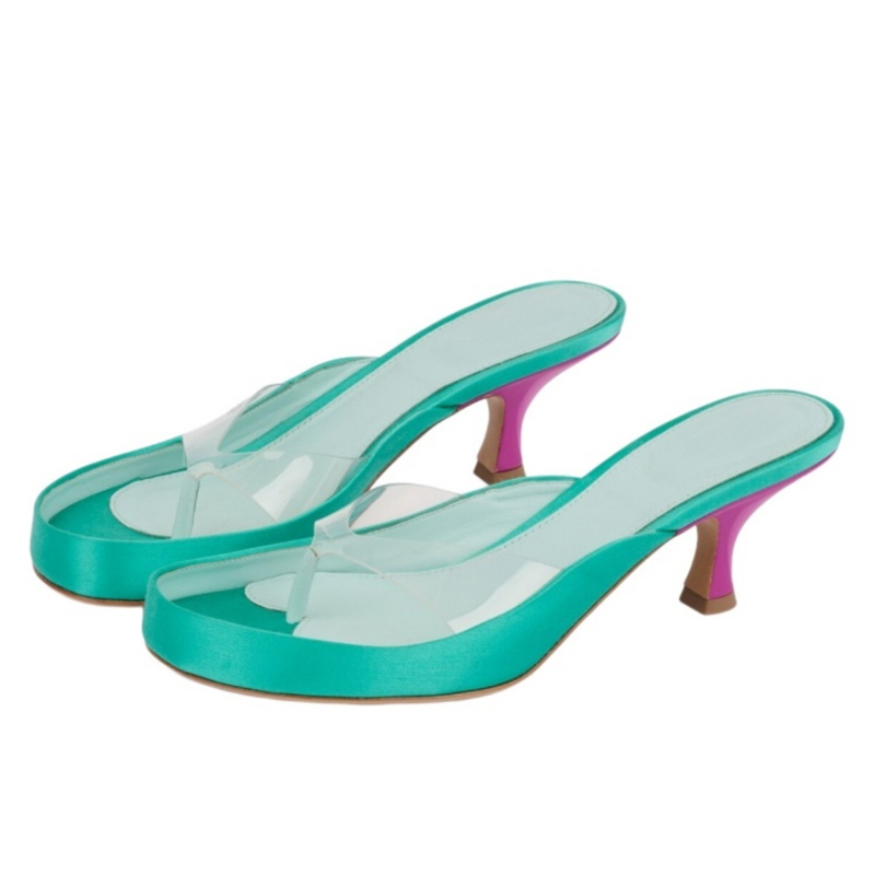 Clear Pvc Strap Thong Cat Heel - огляд і ціна Clear Strap Heel