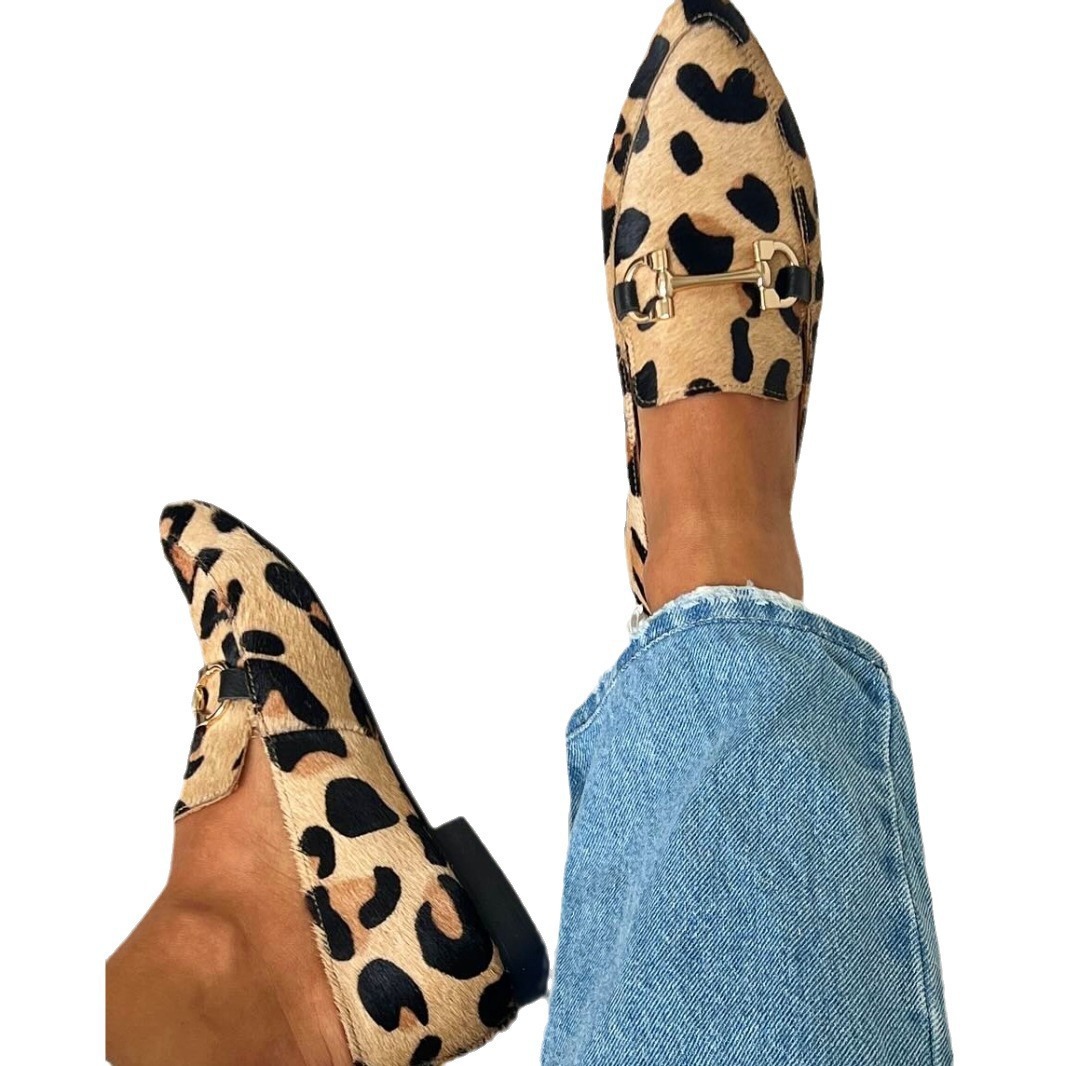 Large Size 40-43 Leopard Print - огляд і ціна Square Toe Mule