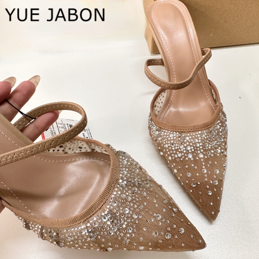 Mesh Rhinestone High Heel Sand - огляд і ціна Women Shoes Zara