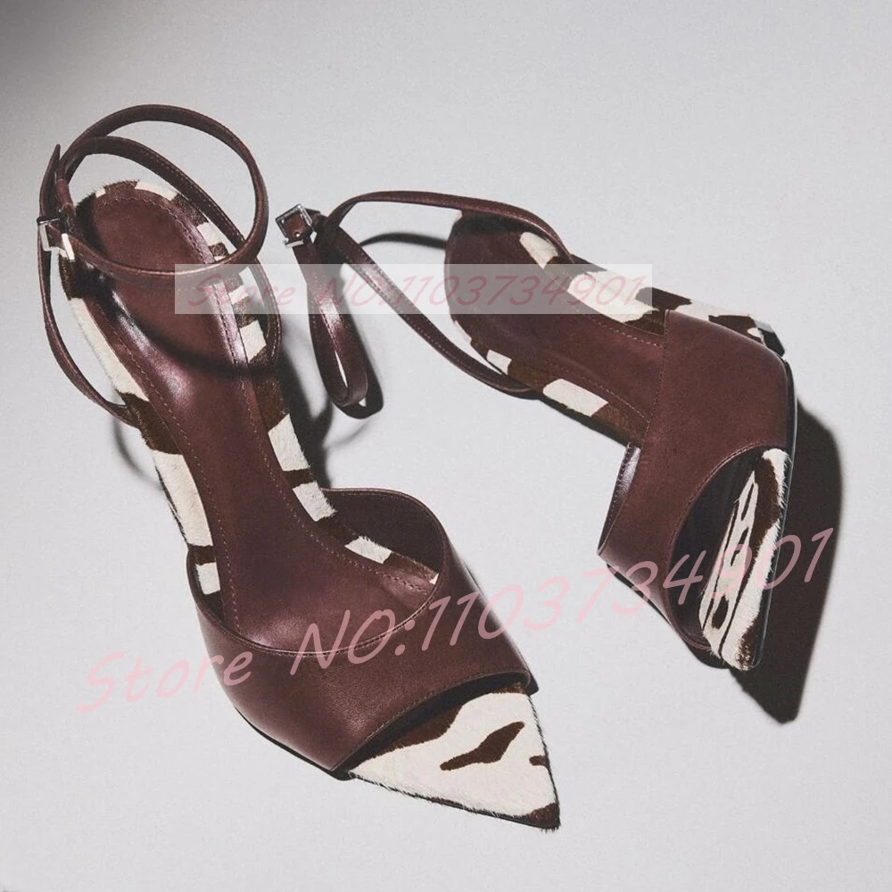 Zebra-Print Horsehair Wedge Sa - огляд і ціна Clear Strap Heel