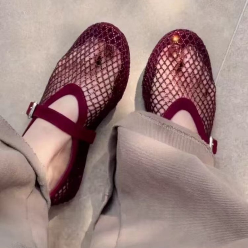 Hollow Rhinestone Baotou Sanda - огляд і ціна Square Toe Mule