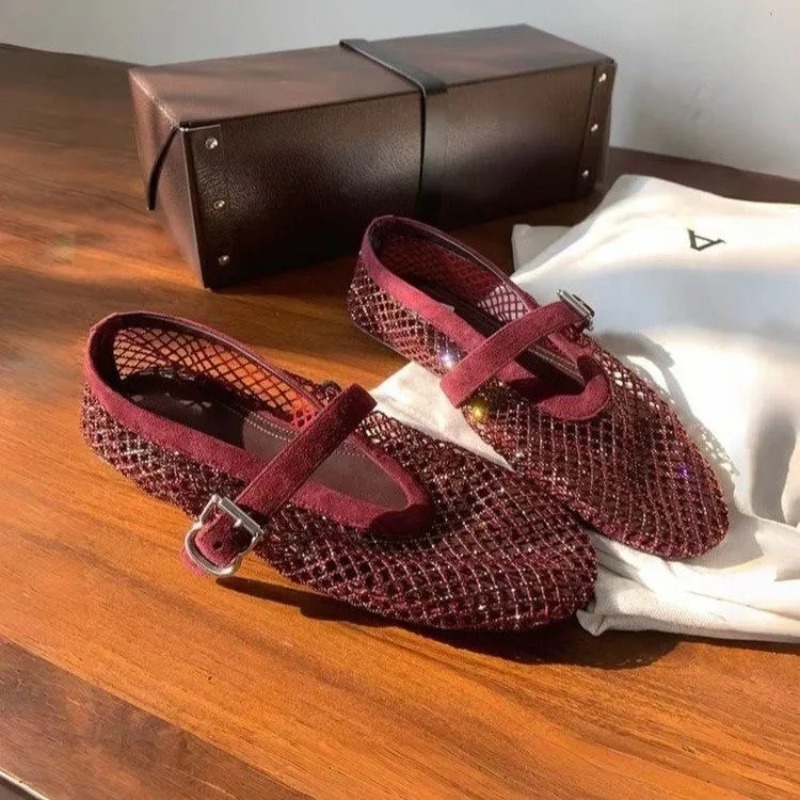 Hollow Rhinestone Baotou Sanda - огляд і ціна Square Toe Mule