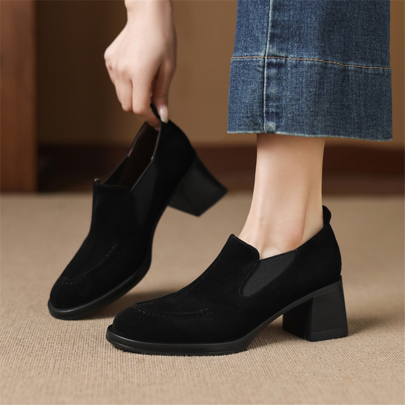 New Spring/Autumn Sheep Suede  - огляд і ціна Women'S Shoes Navy Blue