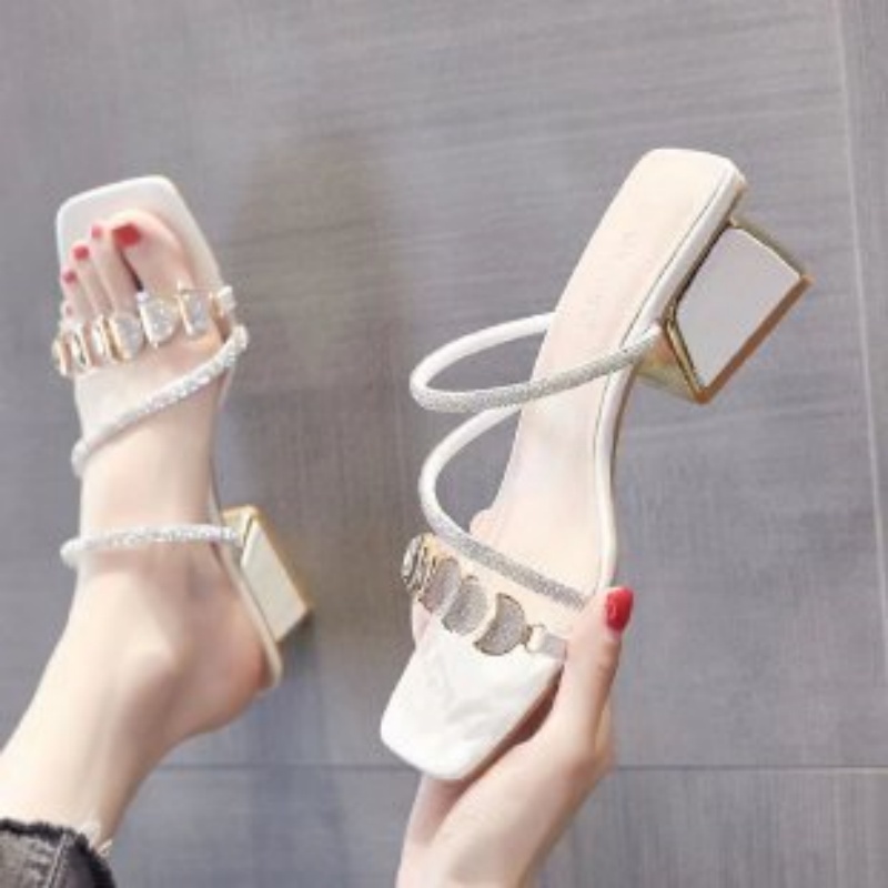 Women Summer Rhinestone Clear  - огляд і ціна Clear Strap Heel