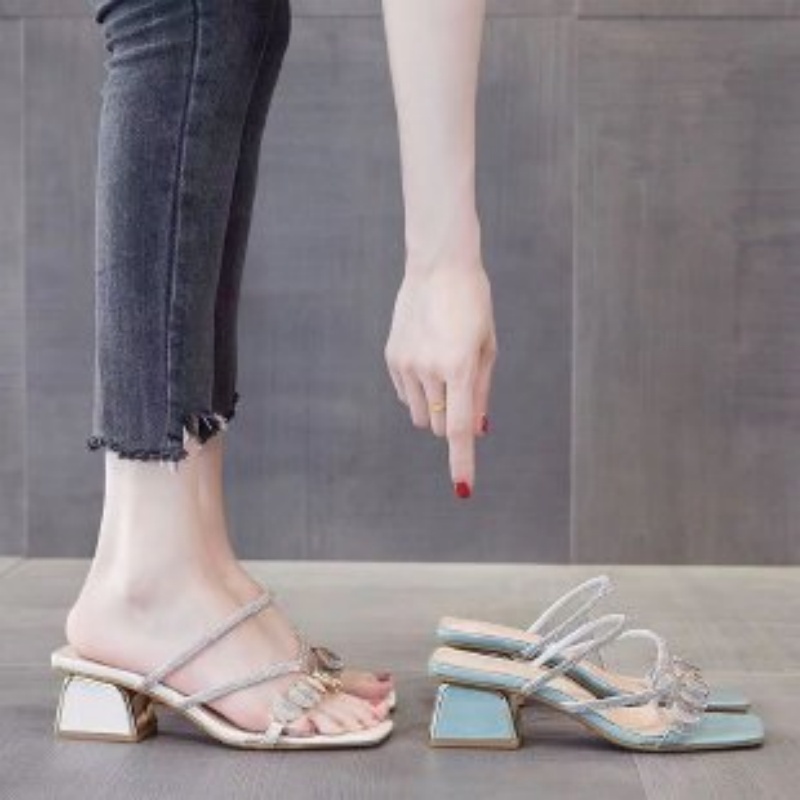 Women Summer Rhinestone Clear  - огляд і ціна Clear Strap Heel