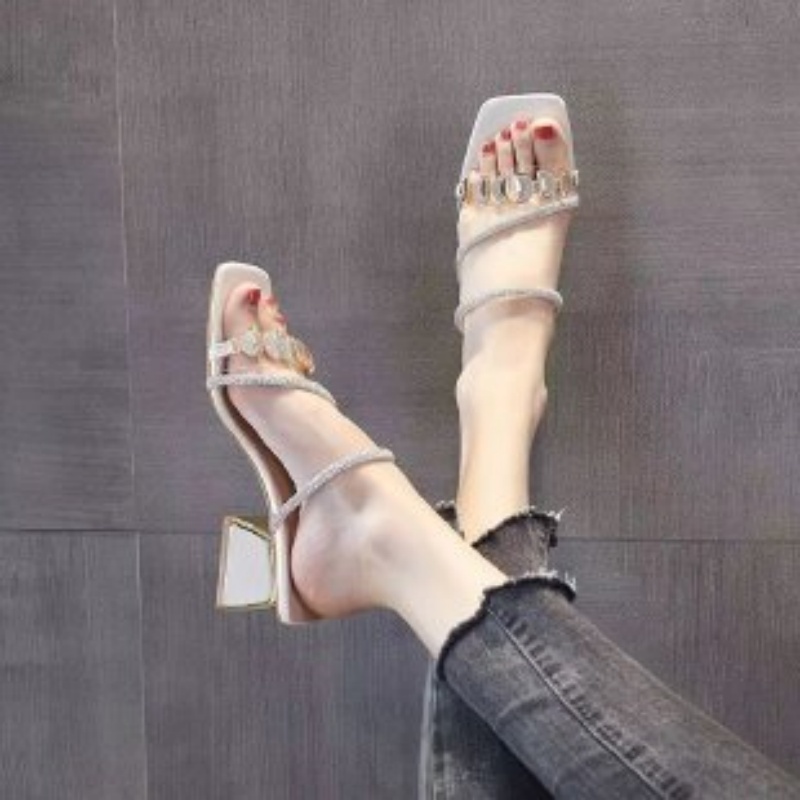 Women Summer Rhinestone Clear  - огляд і ціна Clear Strap Heel
